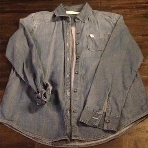 Denim button down shirt girls size 13/14